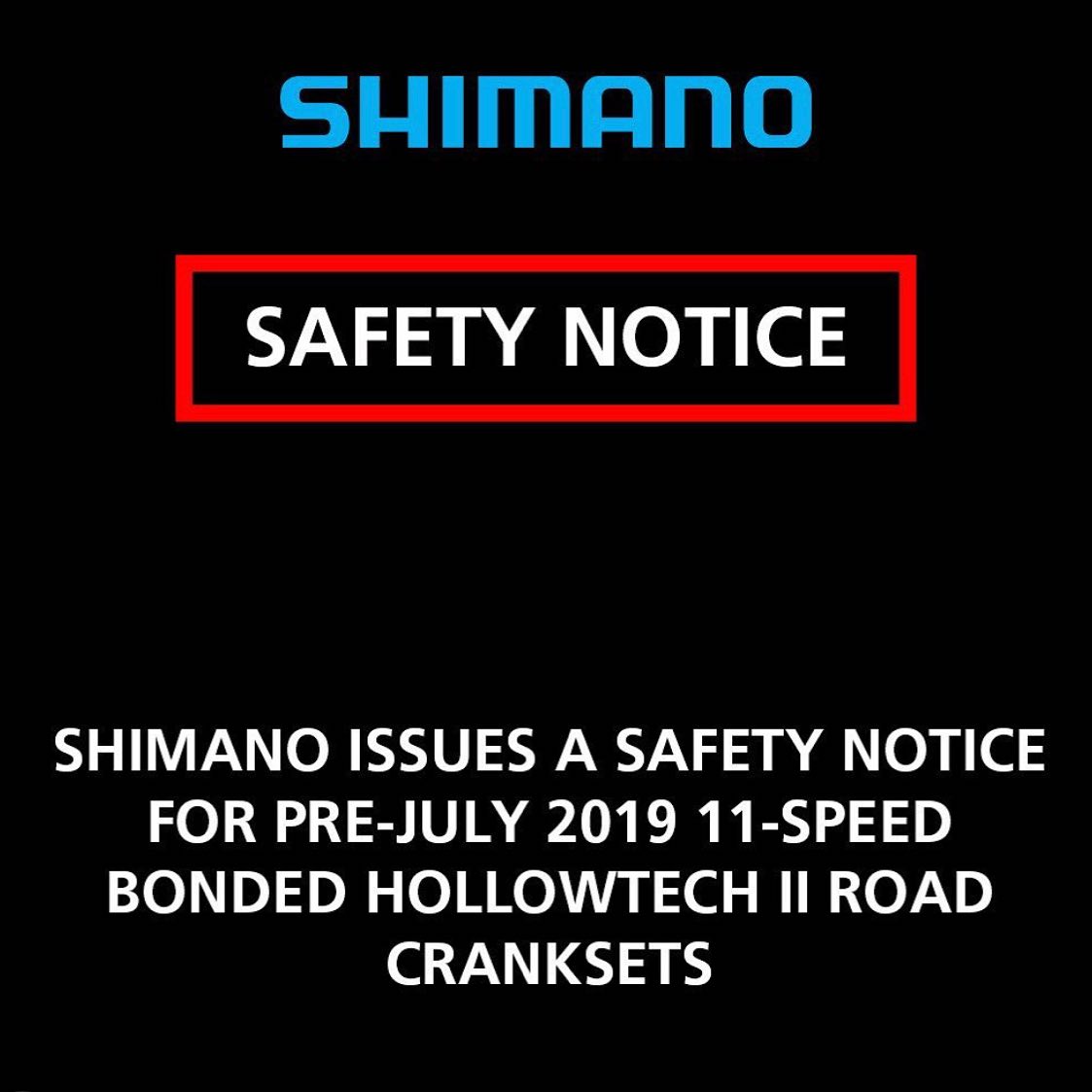 Shimano starts inspection and replacement program